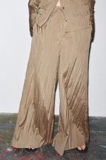 ZARA Brown Pleated Palazzo