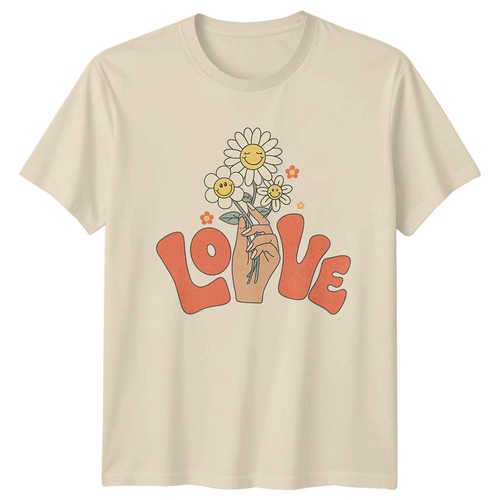 Retro love daisy flower - retro,