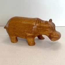 Wooden Hand Carved Hippo