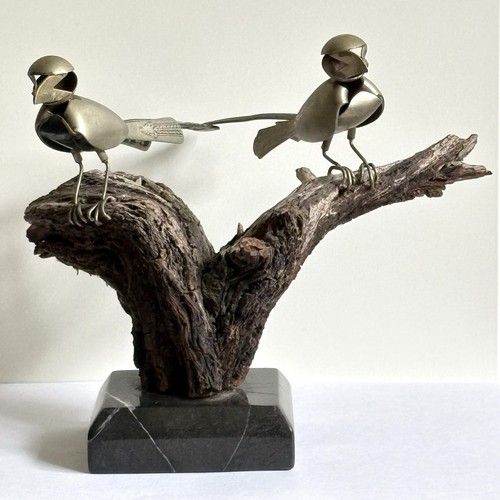 Recycled metal bird sculpture - bird,