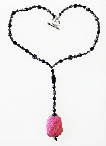 Real pink agate - , pendant