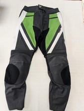Frank Thomas motorcycle leather trousers size 32" / 14 Black White Green