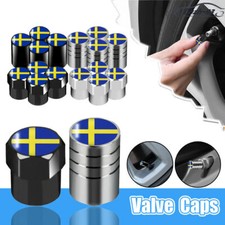 4x Sweden Flag Logo Car Wheel