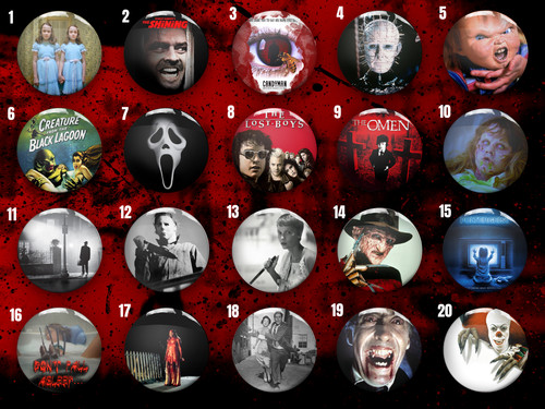Horror movie pin badge - horror,