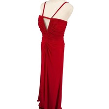 Tadashi Gown M Red Ruched Deep