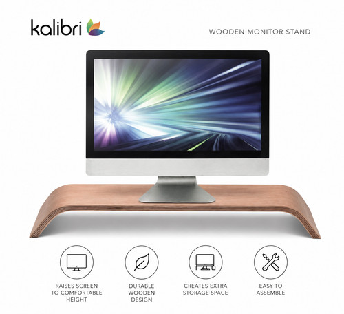 Wooden monitor stand desktop - monitor,