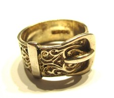 STERLING SILVER OLD VINTAGE RETRO PATTENED SMALL BUBKLE PINKY RING SIZE K