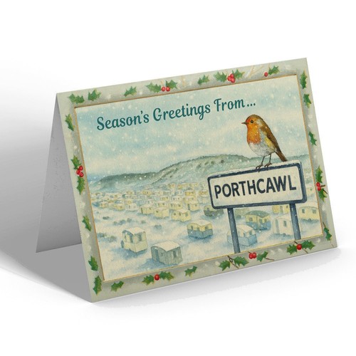 Xmas notelet porthcawl - -,