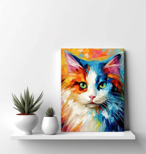 Cute ragdoll cat animal canvas - cute,