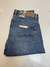 Nudie Jeans Grim Tim Slim Fit Mens Broken Faded Blue 32x32 RRP £150