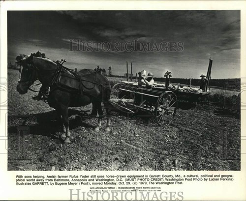 1979 press photo amish - 1979, farmer