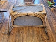 LittleLife Twin Arc Travel Cot With Carry Bag Beige
