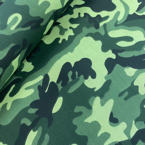 Camouflage polycotton fabric - -,