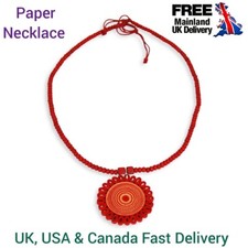 New Quality Colourful Jewellery Unique Recycled Paper Bead Necklace for Lady