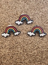 3 Rainbows With Clouds Pin