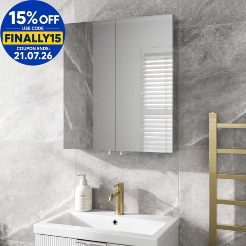Double door bathroom - door, mirror