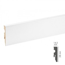 Primed MDF Skirting Board White Torus Bullnose Chamfered with Easy Clip System