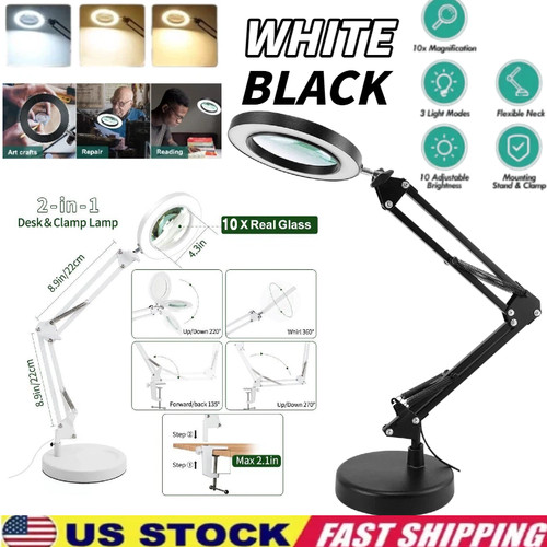 10x magnifying glass with - glass, led