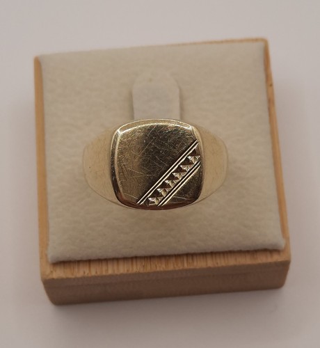 9ct gold gent signet - signet,