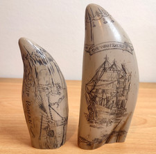 Scrimshaw Replica Faux Whale Tooth Teeth Bundle The Wanderer Ship Roman 1851