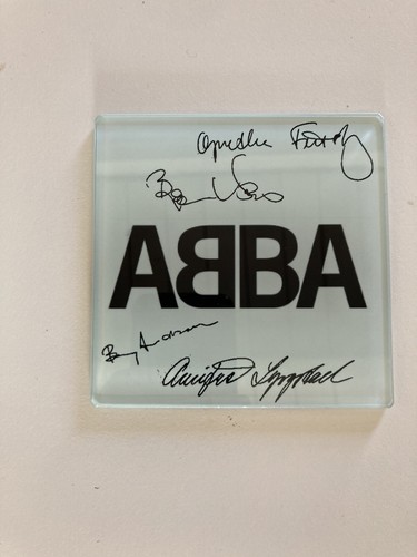 Abba vintage signed glass - abba,
