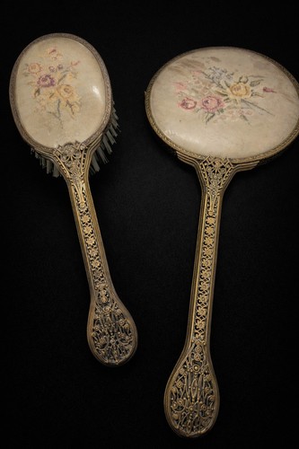 Antique brass hand - antique, mirror