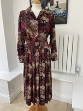 BNNT women’s vintage 1980’s ST MICHAEL autumnal floral print shirt dress, Uk16