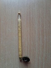 Antique Lace Making Bobbin BONE inscribed named HANNAH spangle #J26