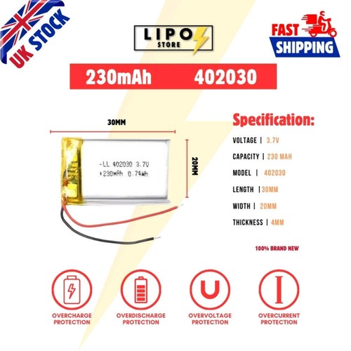 402030 230mah lipo - ⚡,