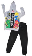 NEXT BOYS HODDIE LOGO NINJA TOP PRIMARK BLACK TRACKSUIT BOTTOMS 9-10 YEARS (K73