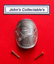 HISTORIC CAR BENZ 3-WHEELER 1886 WALKING STICK BADGE  / MOUNT   LOTFB