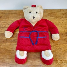 Vintage M&S Spencer Bear Hot Water Bottle Cover Pyjama Case Soft Toy 2002