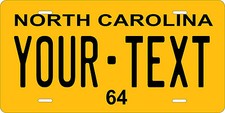 North carolina 1964 license - north,