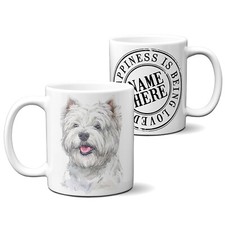 Personalised Westie Mug Pet Portrait Cup Dog Watercolour Puppy Love Custom KDM34