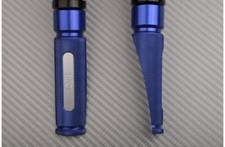 Blue alu pair rear footpegs - of,