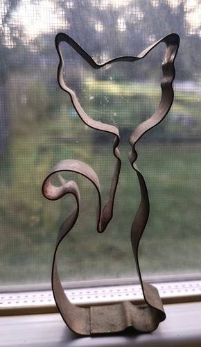Antique copper cat - copper,