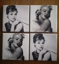 MARILYN MONROE & AUDREY HEPBURN COSTER SET. RARE