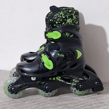 Senhai Inline Roller Skates Boys Girls S 31 - 34 Black Green Adjustable Children