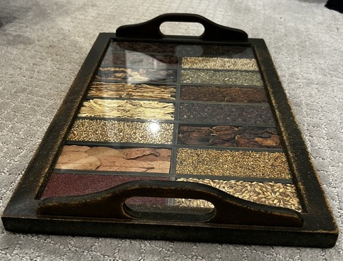 Wooden seed serving tray - seed,
