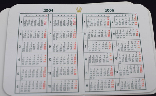 Rolex date calender 2004 yr - 2004/5,