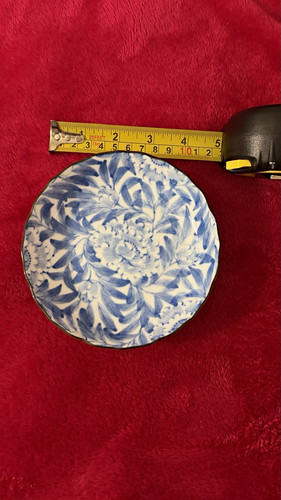 White blue floral - white,