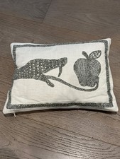 Jonathan Adler cream  linen cushion silver beading excellent condition 