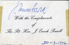 ENOCH POWELL Signed Compliments Slip - British Politician 6"x4" reprint