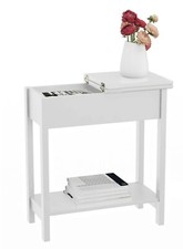 White Wooden Narrow Flip Top