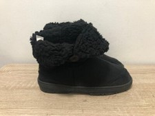 ELLA LADIES BLACK SUEDE BUTTON FUR LINING WARM ANKLE BOOTS UK SIZE 6 EUR 39 AB78