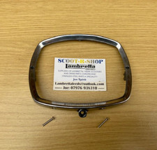 LAMBRETTA GP - DL  POLISHED HEADLIGHT RIM & BOLTS . NEW . FREE POST.