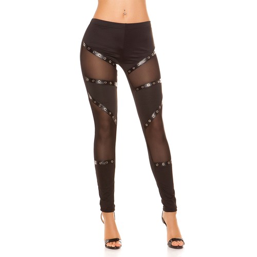 Leggings leather look strap - leather,