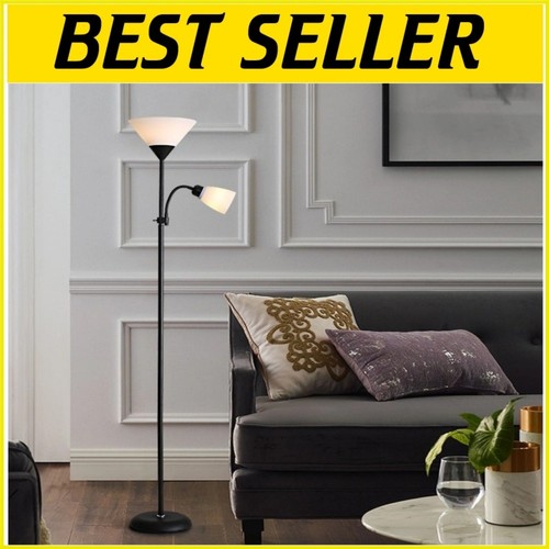 Tall metal standard floor lamp - metal,