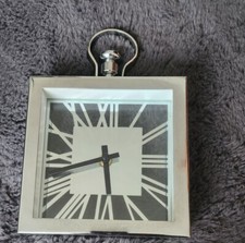 Silver Chrome Metal Table Clock ,Rare ,square 6"x6",Rare,Hard To Find