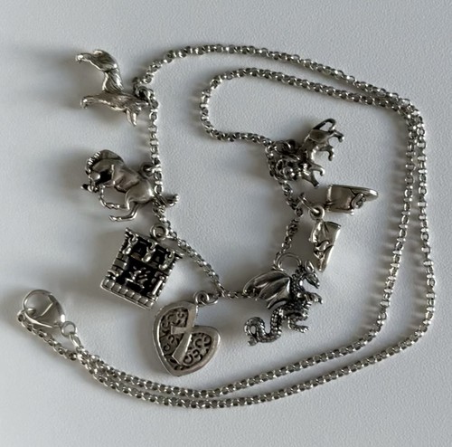 Vtg charm necklace sterling - vtg,